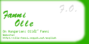 fanni olle business card